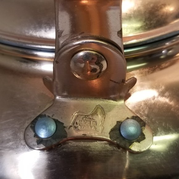 Vintage ? Old Dutch Solid Copper Tea Kettle Wood Handle Brass Made in Korea - Picture 10 of 12